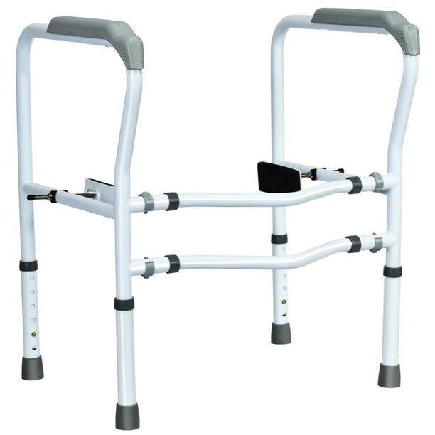 Toilet Safety Rail Adjustable Height Bathroom Grab Bar for Elderly Pregnant Woman Disabled Carbon Steel Color : Blue